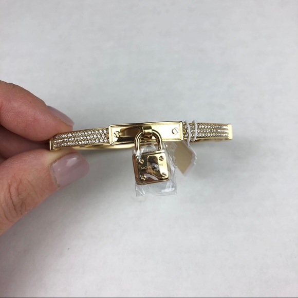 Michael Kors Gold Padlock Charm Bangle - Picture 4 of 7